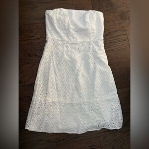 Elegant White Eyelet Dress